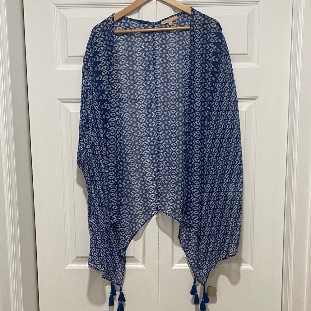 Gibson latimer Patterned Kimono with Tassels